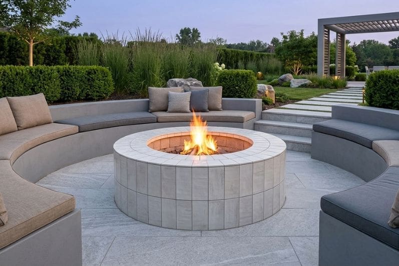 Clean Ceramic Tile Fire Pit