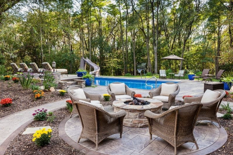 Fire Pit with the Pool View