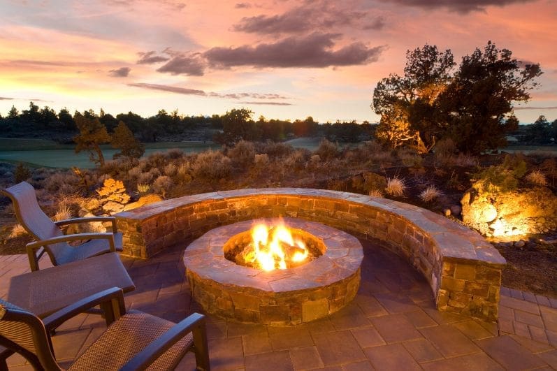 Stone Walkway Leading to a Fire Pit